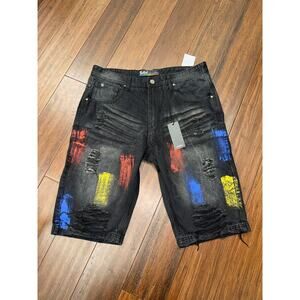 NWT Switch Remarkable Brand Distressed Denim Shorts 38